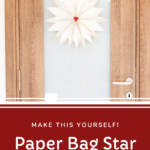 Звезда из бумажного пакета висит на двери