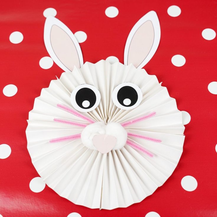 Очаровательный бумажный веерный кролик Настенное украшение