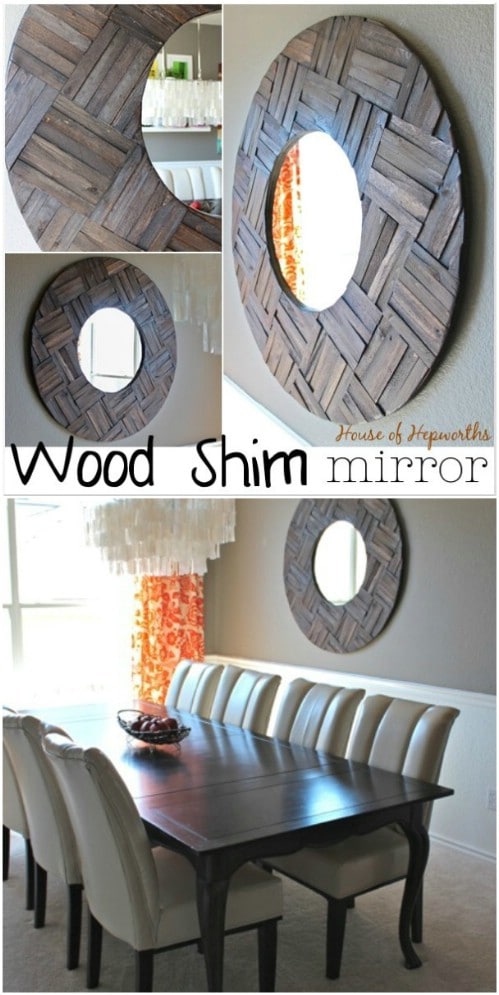 Деревенское деревянное зеркало с прокладкой