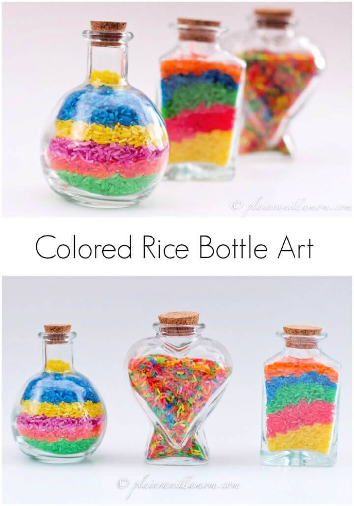Цветная рисовая бутылка своими руками