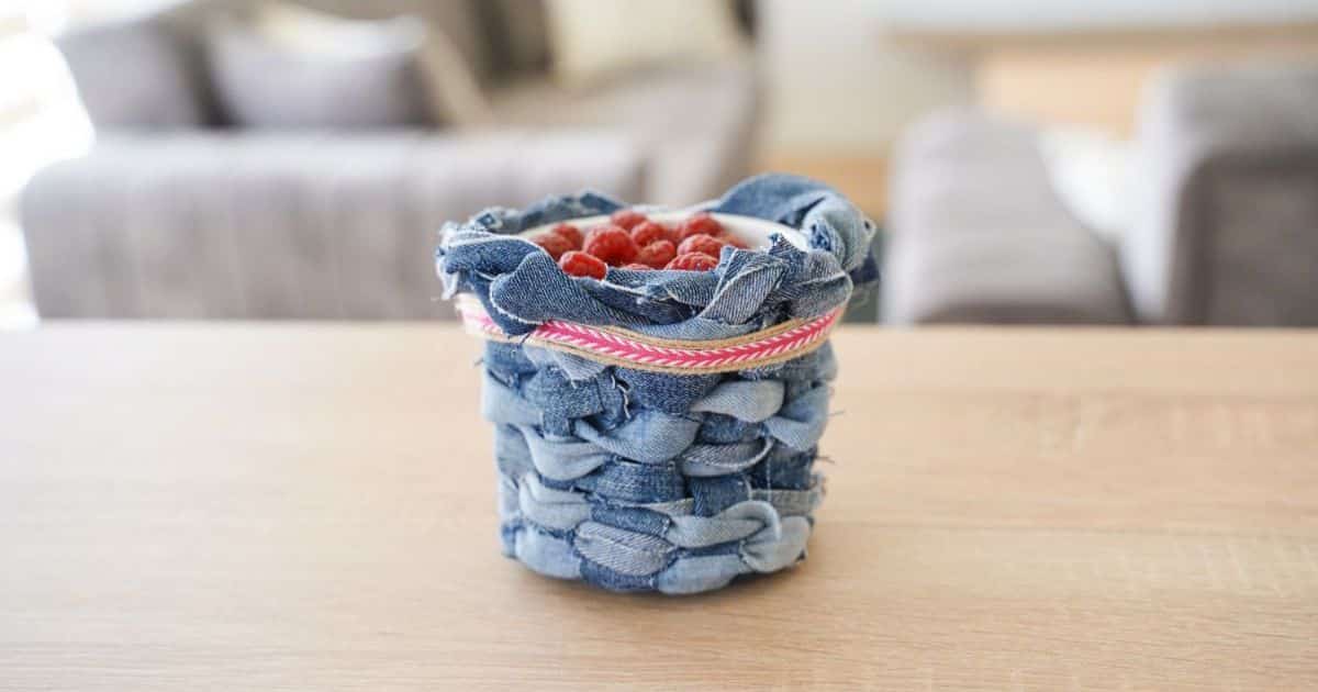 Крышка плантатора для корзины из джинсовой ткани в деревенском стиле